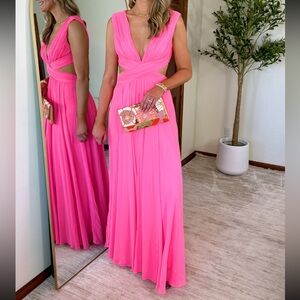 Lulu's Vibrant Pink Backless Dress
